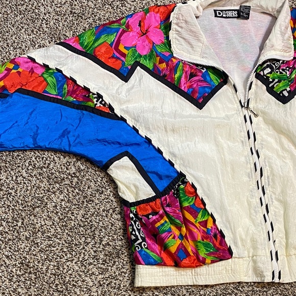 VNTG Dashers Vibrant Women's Bomber Jacket with Floral Accents - Picture 8 of 9